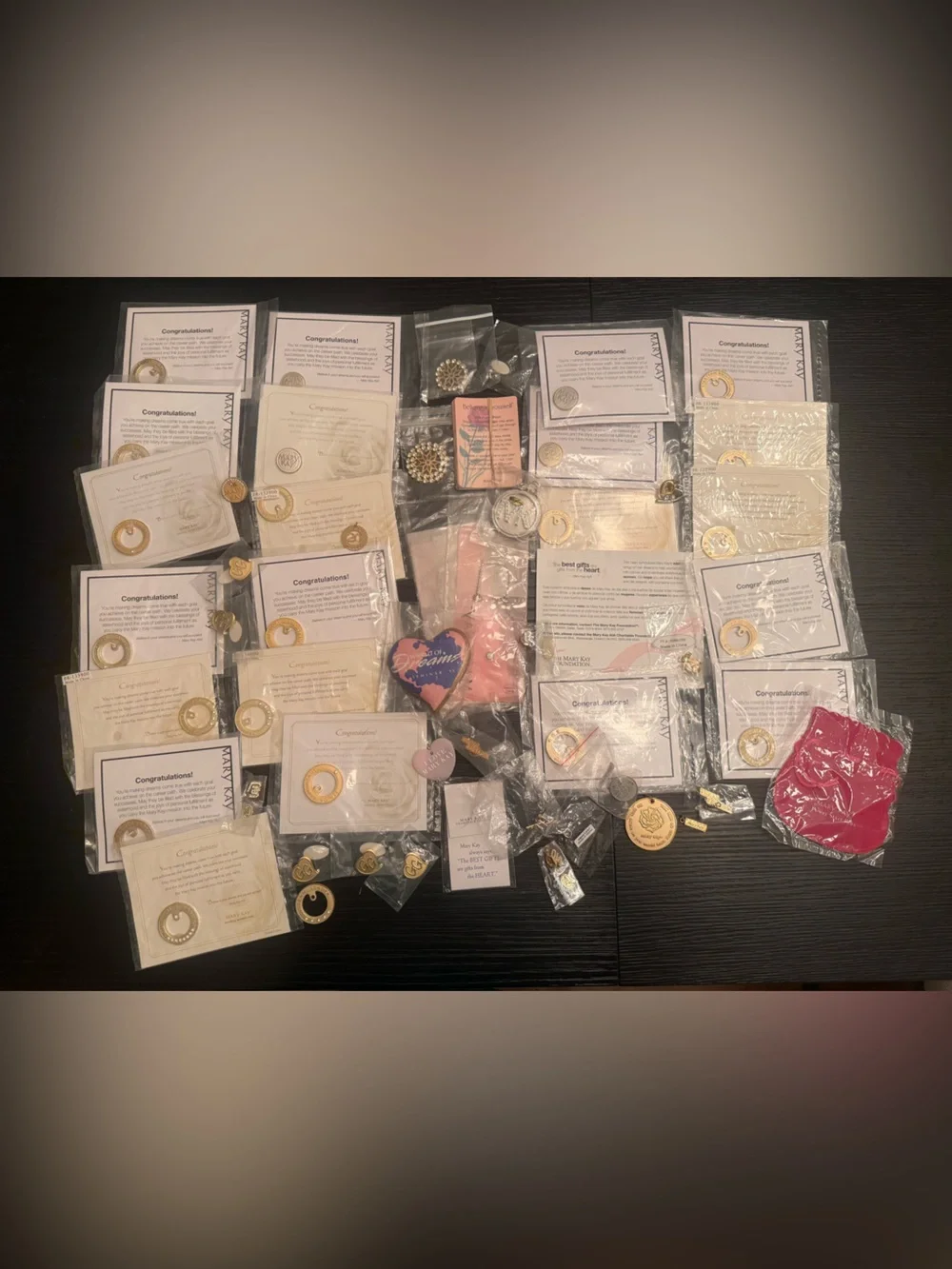 Mary Kay Bundle of Pins Pin Enhancers Keychains Magnet Charms Assorted Lot